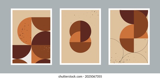 Resumen arte creativo mínimo artístico y geométrico circular fondo moderno con diferentes formas para la decoración de paredes, postal, banner o portada de folletos. Diseño de vectores