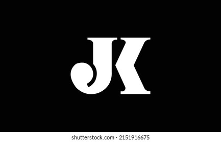 Abstract creative minimal and unique alphabet letter icon logo JK