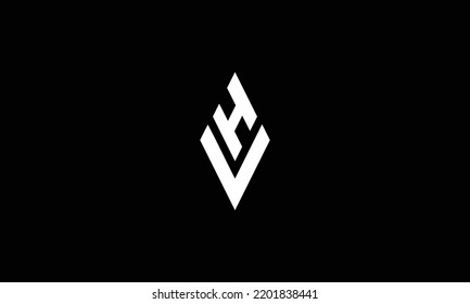 Abstract creative minimal and unique alphabet letter icon logo HV