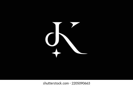  Abstract creative minimal and unique alphabet letter icon logo JK 