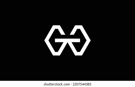  Abstract creative minimal and unique alphabet letter icon logo GG 