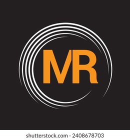 Abstrakte, kreative, minimale und einzigartige Alphabet-Buchstaben MR, RM-Logo