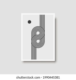 Abstract creative minimalist artistic geometric composition ideal for wall decoration, as postcard or brochure design, vector illustration. Geometric wall art print and decoration