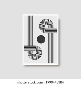 Resumen de composición geométrica artística creativa minimalista ideal para la decoración de paredes, como diseño de postales o folletos, ilustración vectorial. Impresión y decoración geométricas de las paredes
