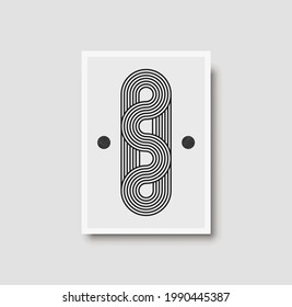 Abstract creative minimalist artistic geometric composition ideal for wall decoration, as postcard or brochure design, vector illustration. Geometric wall art print and decoration