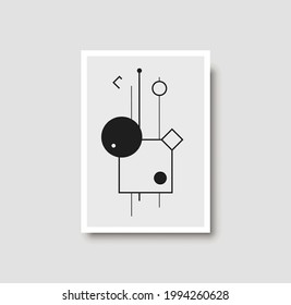 Abstract creative minimalist artistic geometric composition ideal for wall decoration, as postcard or brochure design, vector illustration. Geometric wall art print and decoration