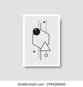 Abstract creative minimalist artistic geometric composition ideal for wall decoration, as postcard or brochure design, vector illustration. Geometric wall art print and decoration