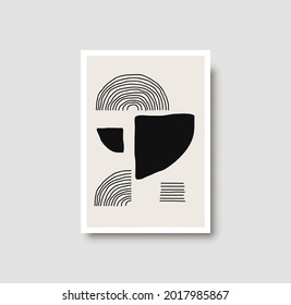 Abstract creative minimalist artistic geometric composition ideal for wall decoration, as postcard or brochure design, vector illustration. Geometric wall art print and decoration