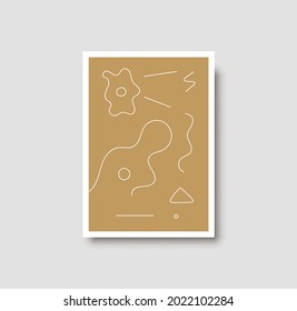 Abstract creative minimalist artistic hand painted composition ideal for wall decoration, as postcard or brochure design, vector illustration. Geometric minimal poster for wall art