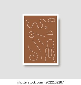 Abstract creative minimalist artistic hand painted composition ideal for wall decoration, as postcard or brochure design, vector illustration. Geometric minimal poster for wall art