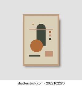 Abstract creative minimalist artistic hand painted composition ideal for wall decoration, as postcard or brochure design, vector illustration. Geometric minimal poster for wall art