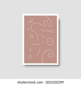 Resumen de la composición artística artística creativa minimalista pintada a mano ideal para la decoración de paredes, como diseño postal o de folleto, ilustración vectorial. Afiche geométrico mínimo para el arte de la pared