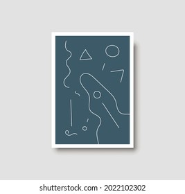 Abstrakte, kreative minimalistische künstlerische Malerei Komposition ideal für die Wanddekoration, als Postkarte oder Broschüren Design, Vektorgrafik. Geometrisches Minimalposter für Wandkunst