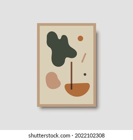 Abstract creative minimalist artistic hand painted composition ideal for wall decoration, as postcard or brochure design, vector illustration. Geometric minimal poster for wall art