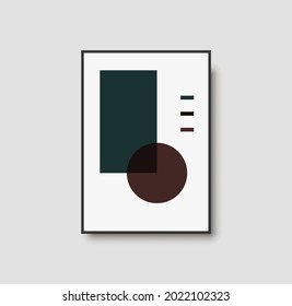 Resumen de la composición artística artística creativa minimalista pintada a mano ideal para la decoración de paredes, como diseño postal o de folleto, ilustración vectorial. Afiche geométrico mínimo para el arte de la pared