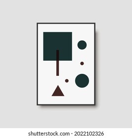 Abstract creative minimalist artistic hand painted composition ideal for wall decoration, as postcard or brochure design, vector illustration. Geometric minimal poster for wall art