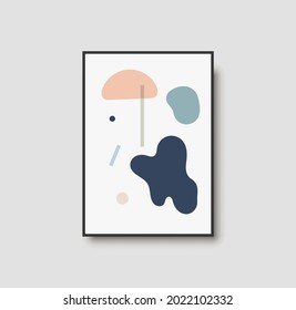 Abstract creative minimalist artistic hand painted composition ideal for wall decoration, as postcard or brochure design, vector illustration. Geometric minimal poster for wall art