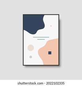 Abstract creative minimalist artistic hand painted composition ideal for wall decoration, as postcard or brochure design, vector illustration. Geometric minimal poster for wall art