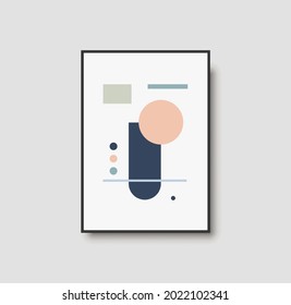 Abstract creative minimalist artistic hand painted composition ideal for wall decoration, as postcard or brochure design, vector illustration. Geometric minimal poster for wall art