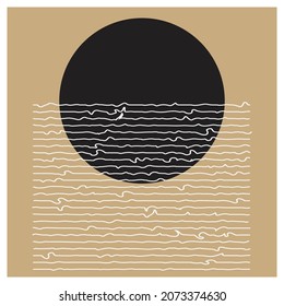 abstract creative minimalist artistic hand painted composition ideal for wall decoration, as postcard or brochure design, vector illustration