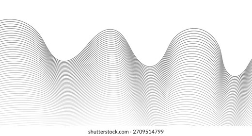 abstrakte kreative minimalistische schwarze Mischung Wellenlinie für Hintergrund.