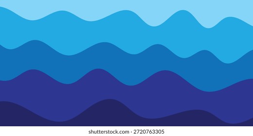 Diseño de fondo de línea de onda azul minimalista creativo abstracto.