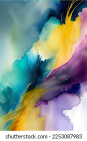 abstract creative minimalist colorful watercolor hand painted banner