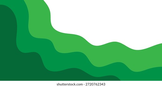 Diseño de fondo de línea de onda verde minimalista creativo abstracto.