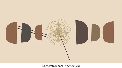 Resumen ilustraciones minimalistas creativas de dibujos a mano para la decoración de paredes, postales o diseños de portada. EPS10 vectores. La forma está aislada.