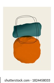 Resumen de ilustración minimalista creativa pintada a mano. Vector para la decoración de paredes, postales o folletos.