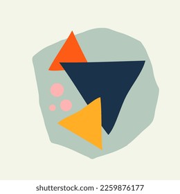 Abstract creative minimalist hand-painted illustrations for wall decoration, postcard or brochure cover design.