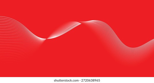Diseño abstracto creativo minimalista rojo blanco de la línea de la onda de la mezcla para la tarjeta, cartel, fondo.