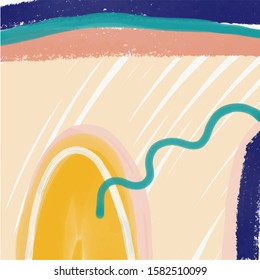 Abstract creative modern background. Colorful shapes and textures. Freehand contemporary composition. Impressionism modern art for poster, banner, card, flyers. Hand drawn vector illustration
