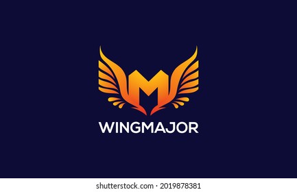 Abstract creative modern best M letter logo Design-M letter With wings