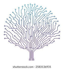 Abstract Creative Modern Circuit Board Technology Tree.