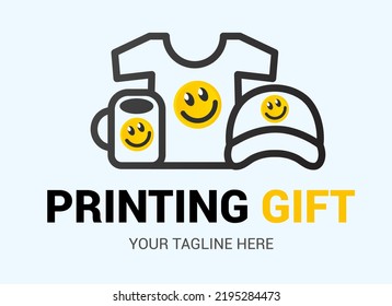 Abstract creative modern colored vector logo for Printed Corporate, Branded, Promotional  Gifts. 