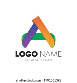 letra abstracta de gradiente moderno creativo un vector de diseño de logotipo.
