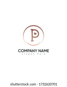 Abstract creative modern letter type P with love sign logo template, Vector logo for business and company identity 