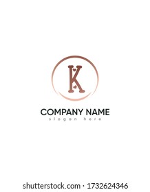 Abstract creative modern letter type K with love sign logo template, Vector logo for business and company identity 