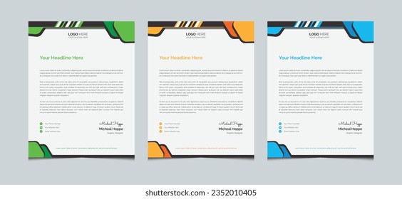 Abstrakte, kreative, moderne Briefkopfvorlagen für Ihr Geschäftsprojektdesign