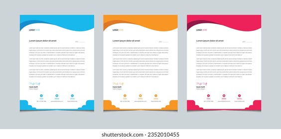 Abstract creative modern letterhead templates for your business project design