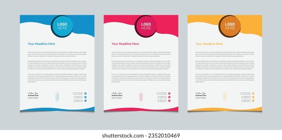 Abstract creative modern letterhead templates for your business project design