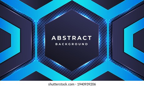 Abstract creative modern shape metallic background design template