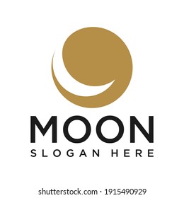 Abstract Creative Moon Logo Vector With Circle Shape Graphic