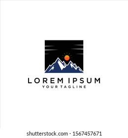 abstract creative mountain logo design
