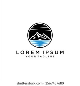 abstract creative mountain logo design
