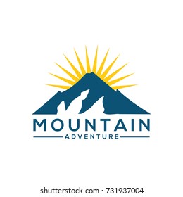 abstract creative mountain logo design template