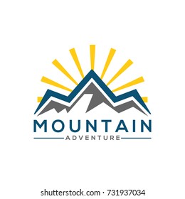 abstract creative mountain logo design template