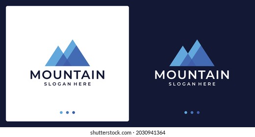 Resumen del logo creativo de la montaña a todo color. Vector Premium.