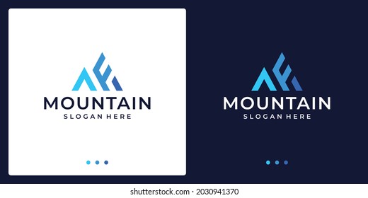 Abstract creative mountain logo with initial letters A and F. Vector Premium.